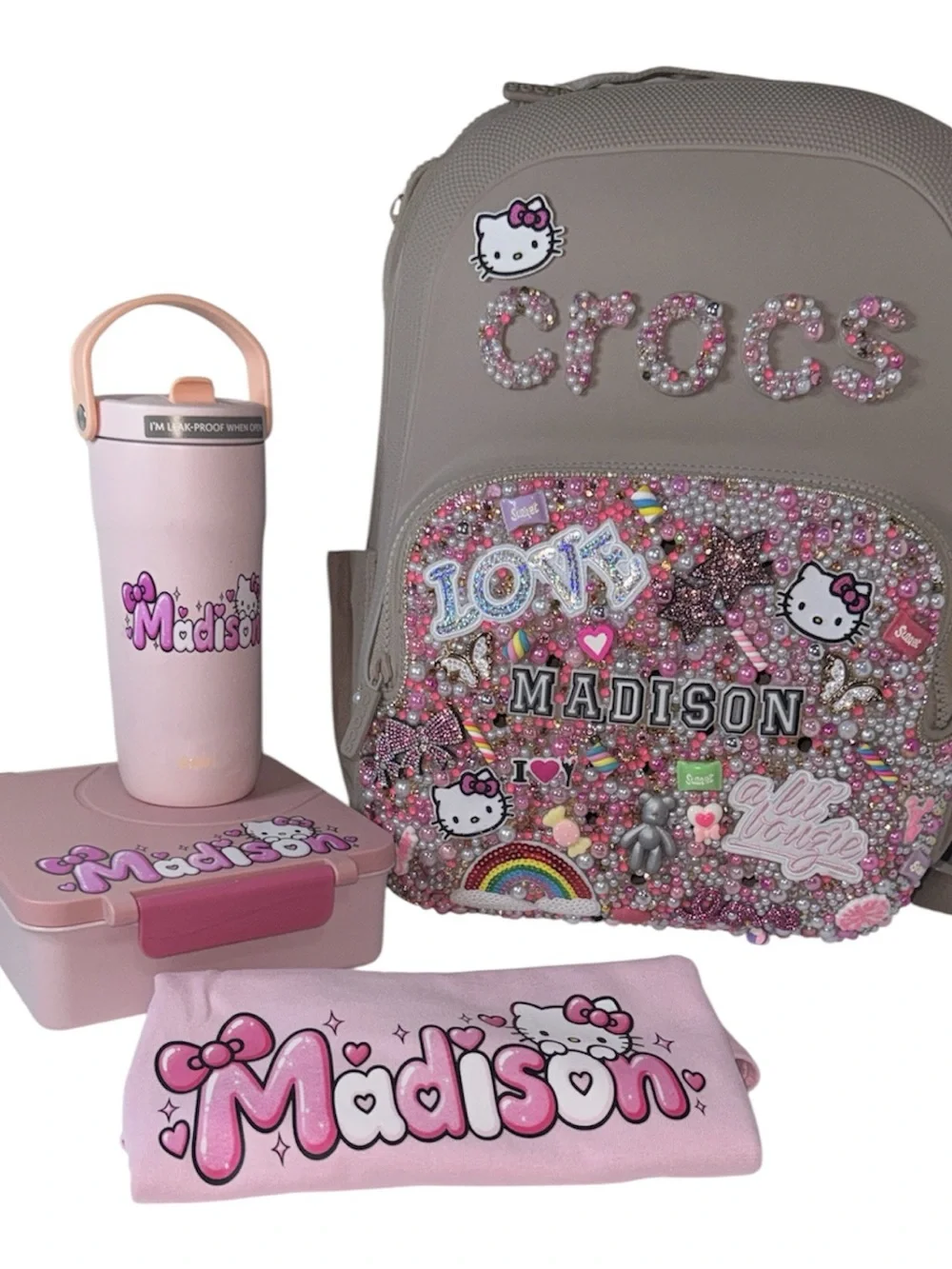 CROCS Pink Beaded Hello Kitty Kids Backpack only
